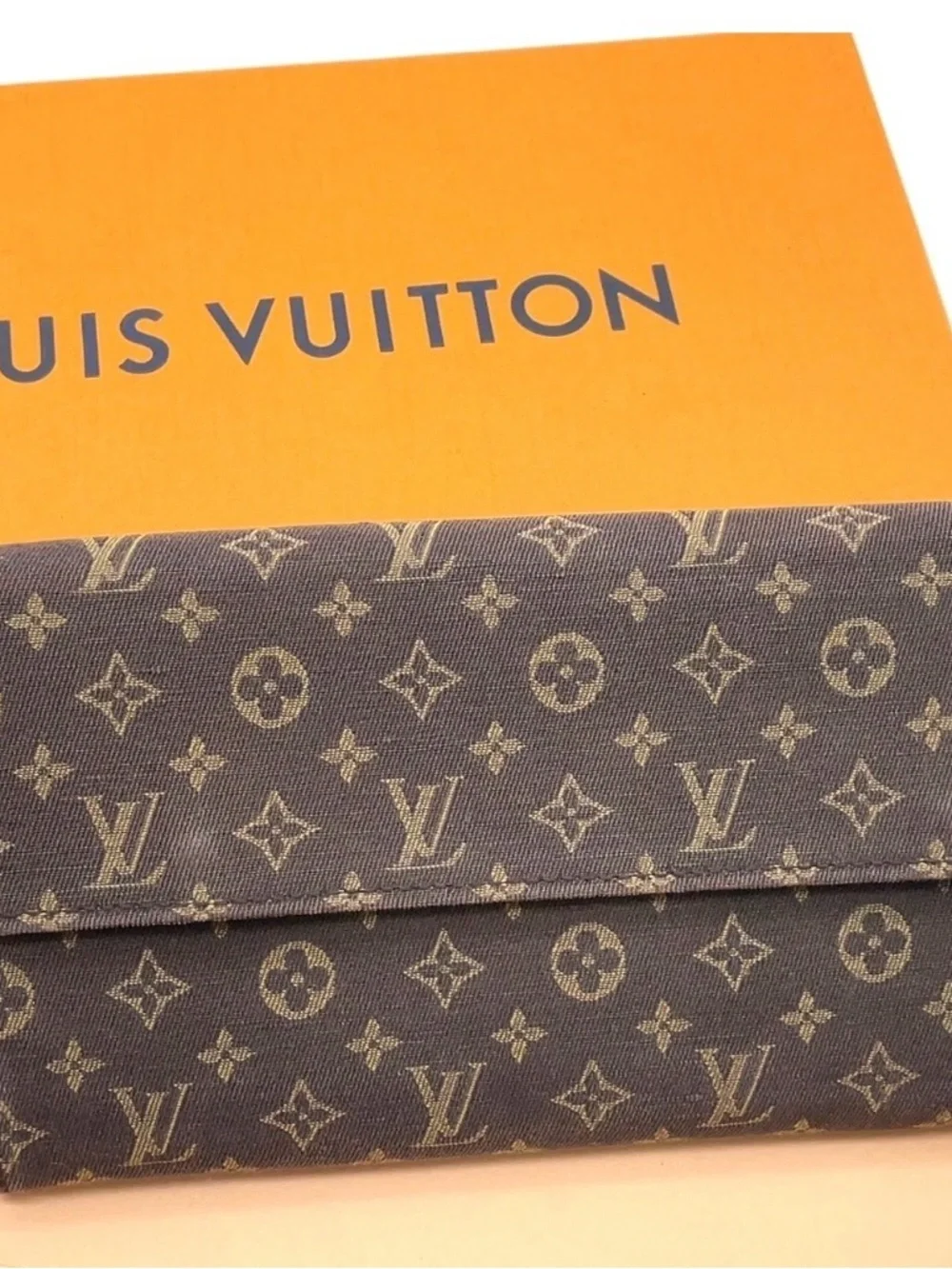 Auth Louis Vuitton Monogram Mini Lin Portefeuille Sarah
